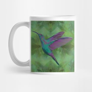 Hummingbird on Green Mug